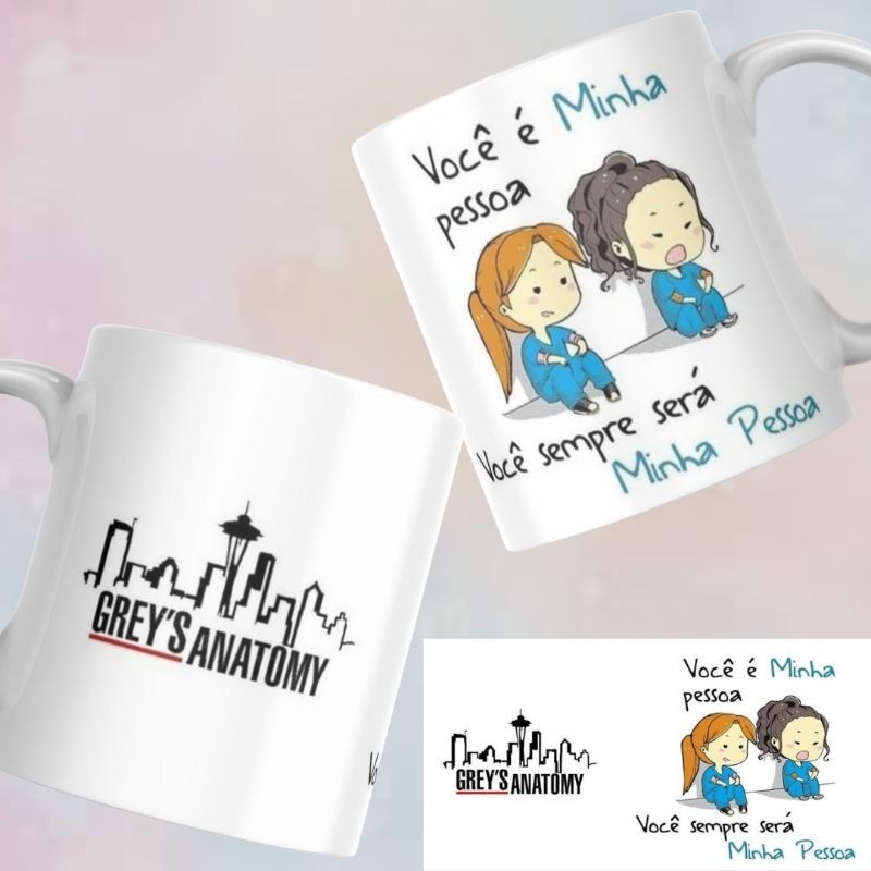 Caneca Personalizada Cerâmica ou de Plastico/Polímero Estampada Greys Anatomy, Você é a minha pessoa, Você sempre será a minha pessoa amizade amigas Presente Lembrança Promoção Xícara
