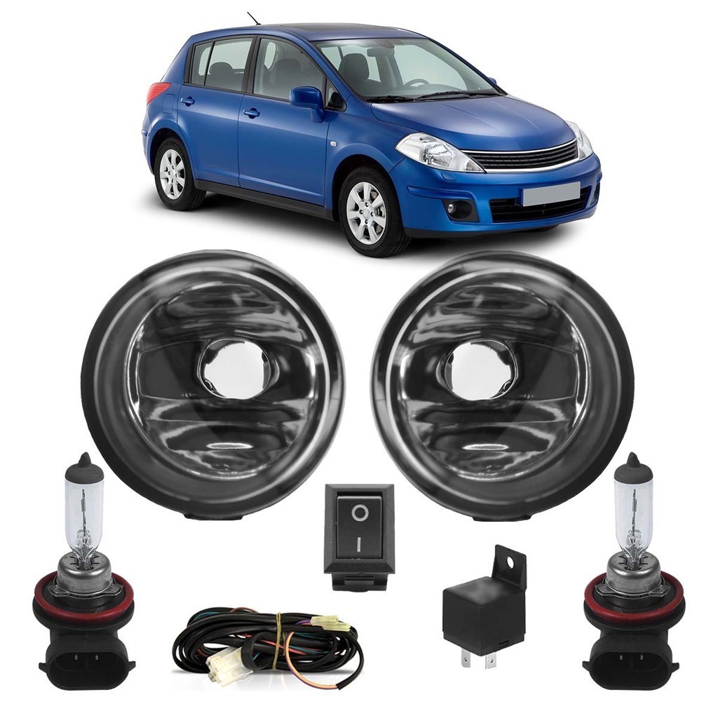 Kit Par Lâmpada H11 Tiida 2007 2008 2009 2010 2011 2012 2013 + Farol Milha Auxiliar Completo em Oferta na Shopee