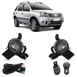 Kit Farol Milha Auxiliar Ecosport 2008 2009 2010 2011 2012 Botão Modelo Original