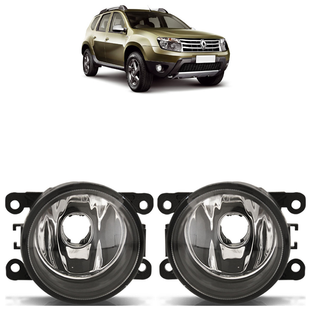 Par Farol Milha Auxiliar Duster 2011 2012 2013 2014 2015 2016 2017 2018 2019 Lente Lisa Vidro