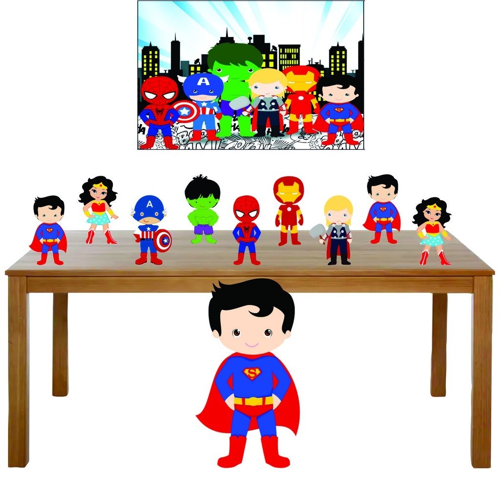 VINGADOR CUTE - Kit Display para mesa e chão + Painel