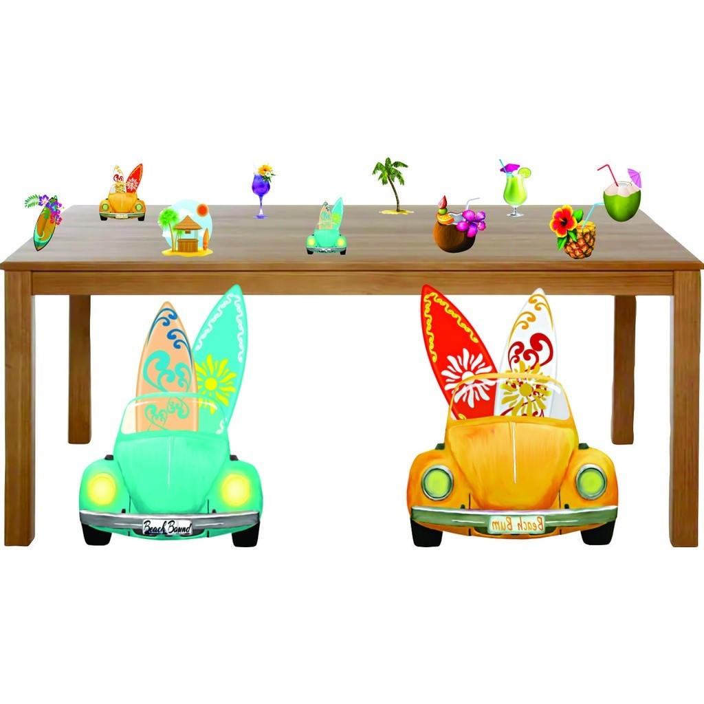 DECORAÇÃO TROPICAL - Kit Display para chão e mesa