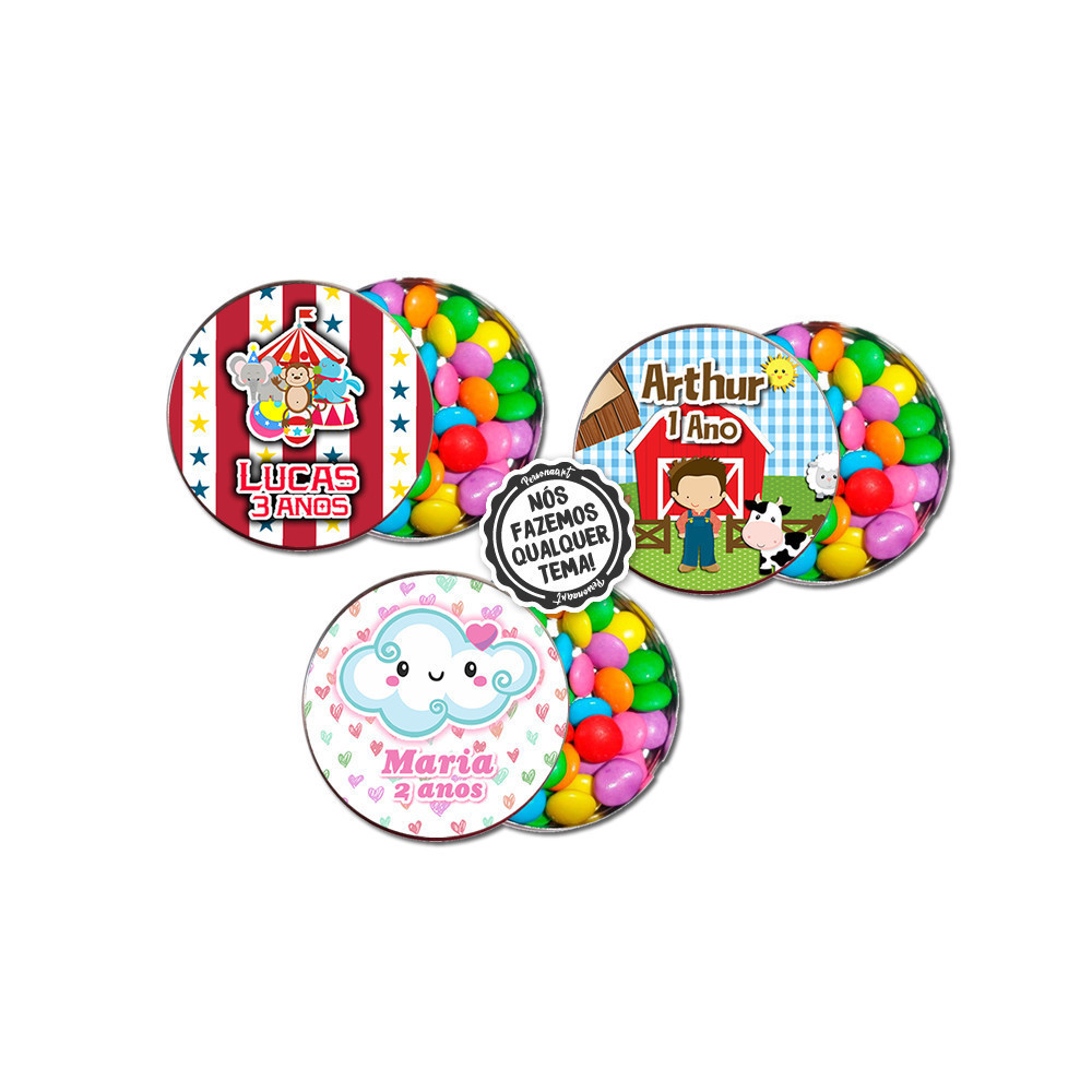 Adesivo para Latinha  - 15 Adesivos/ Rótulos Personalizados 5x5cm - Latinha , tubete RECORTADO