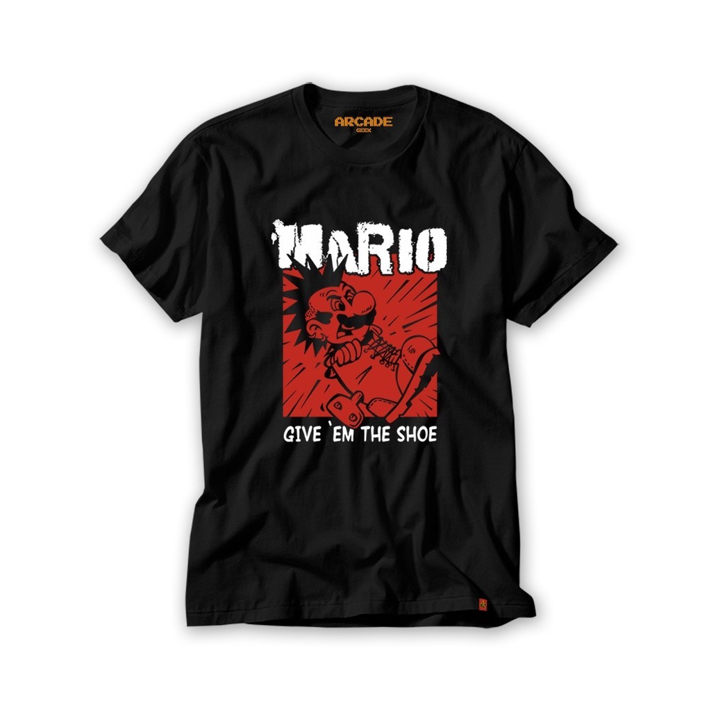 Camiseta Super Mario Bros 3 Rock Punk bota Botina Gamer