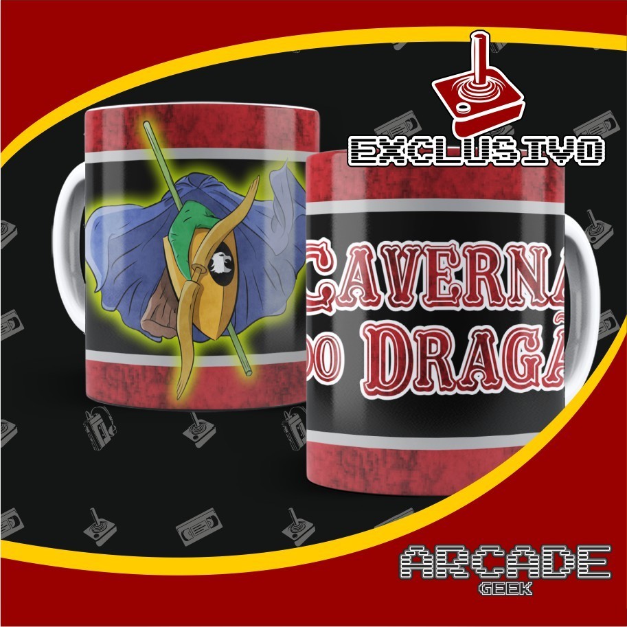 Caneca Caverna do Dragão Dungeons and Dragons Weapons Armas Eric Sheila Diana Presto Bobby Hank