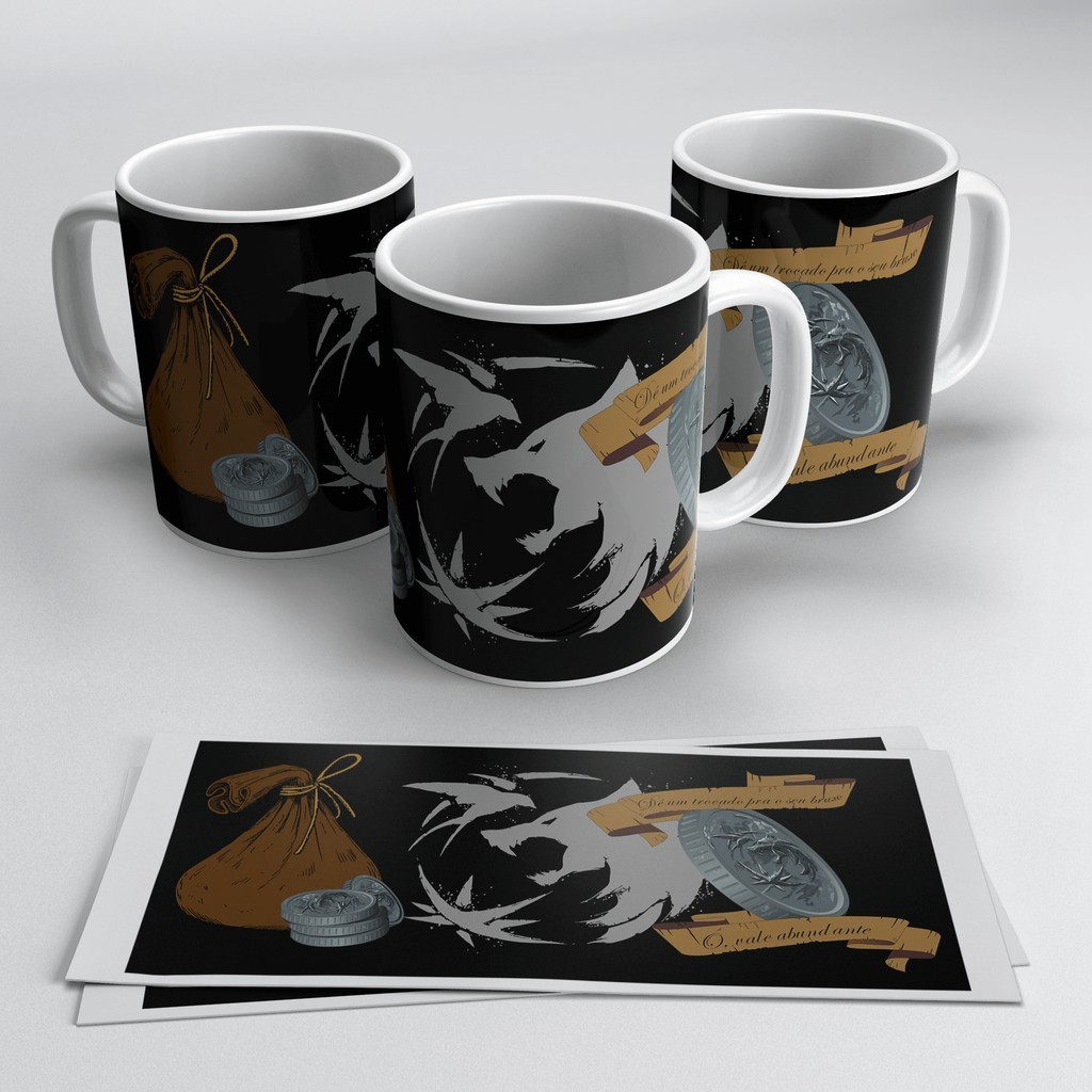 Caneca The Witcher De Um Trocado Pra O Seu Bruxo Gerald de Rivia Ciri Yennefer Md2