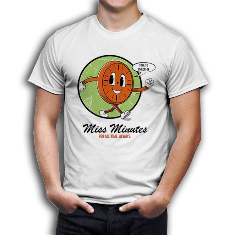 Camiseta Loki Tva For All Time Always Geek It's Time to Check-in Miss Minute