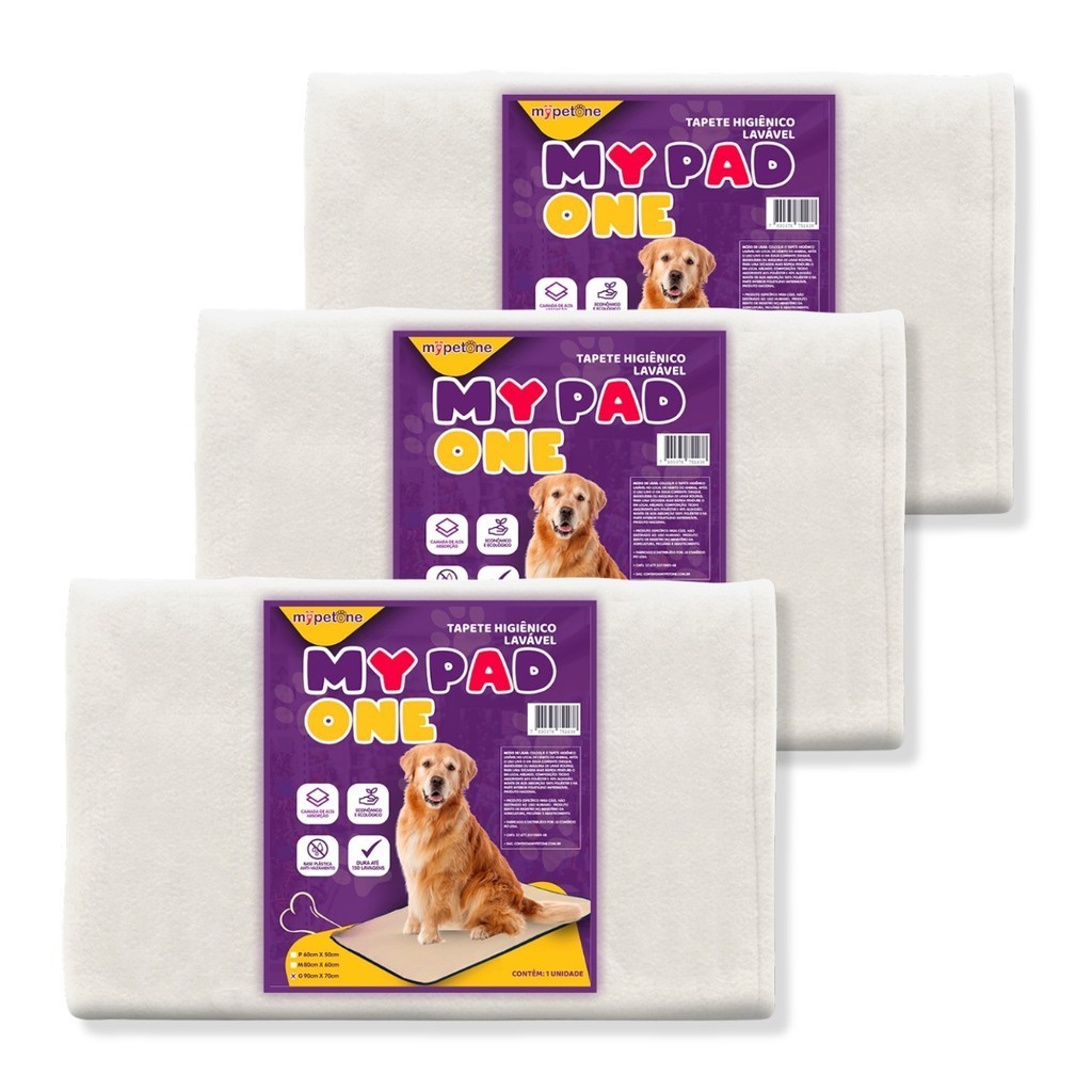 Kit 3 Tapete Higiênico Lavável My Pad One 90x70cm - Tam. G em Oferta na Shopee
