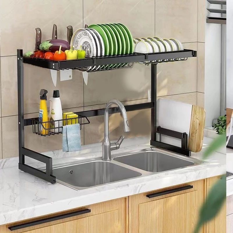 Cozinha Autosustentável Modular Suspensa- Bancada em Aço Dois tamanhos 65cm- Organizador para Cozinha- Escorredor de Talheres/Pratos/Panelas/Frutas etc. TRC0772