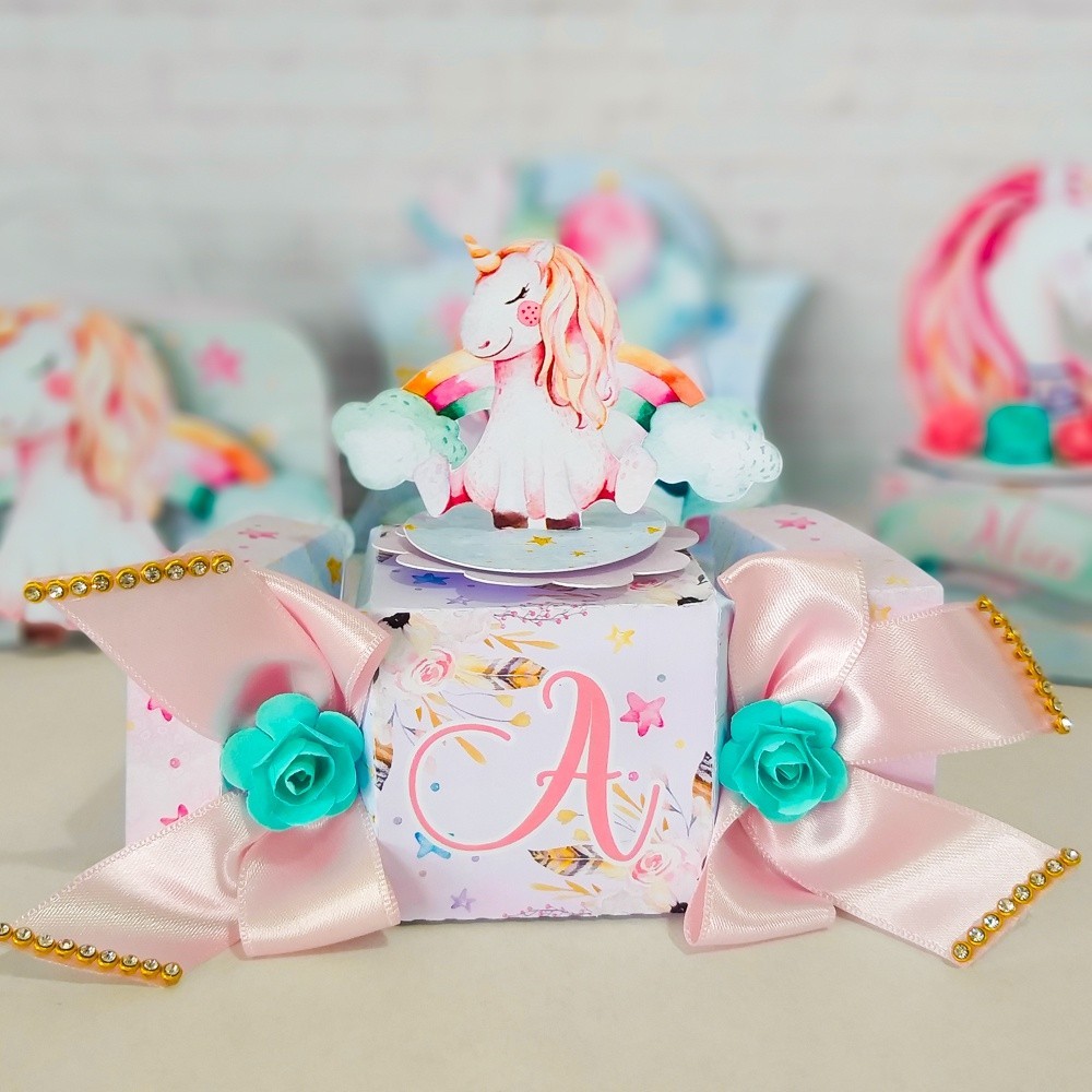 Caixa Bala Personalizada Unicornio 3d