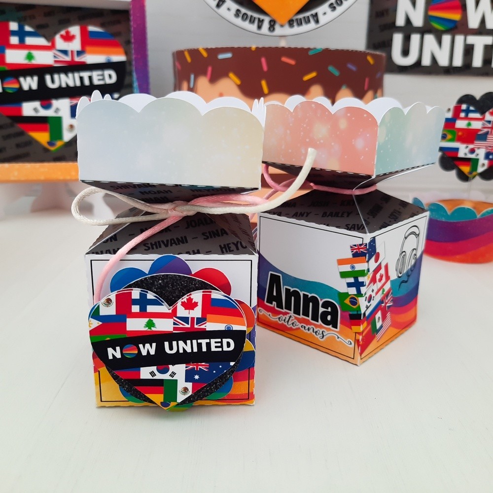 CAIXA MEIA BALA PERSONALIZADA NOW UNITED 3D