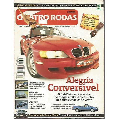 Quatro Rodas 463 Bmw M Mercedes Clk 320 Civic Corolla Gtv