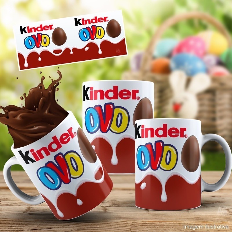 Caneca Pascoa Chocolate kinder Ovo + Caixinha