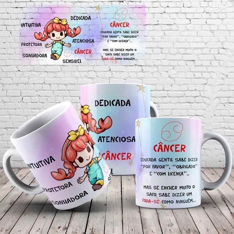 Imagem Caneca Signos Câncer + Caixinha - Modelo 01