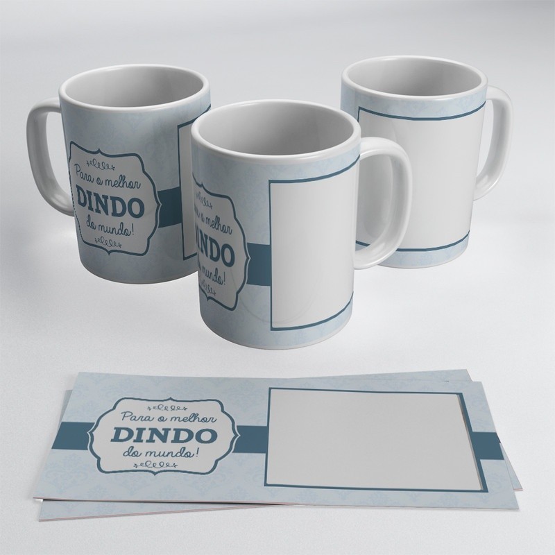 Caneca Para Melhor Dindo Do Mundo Opção P/Foto