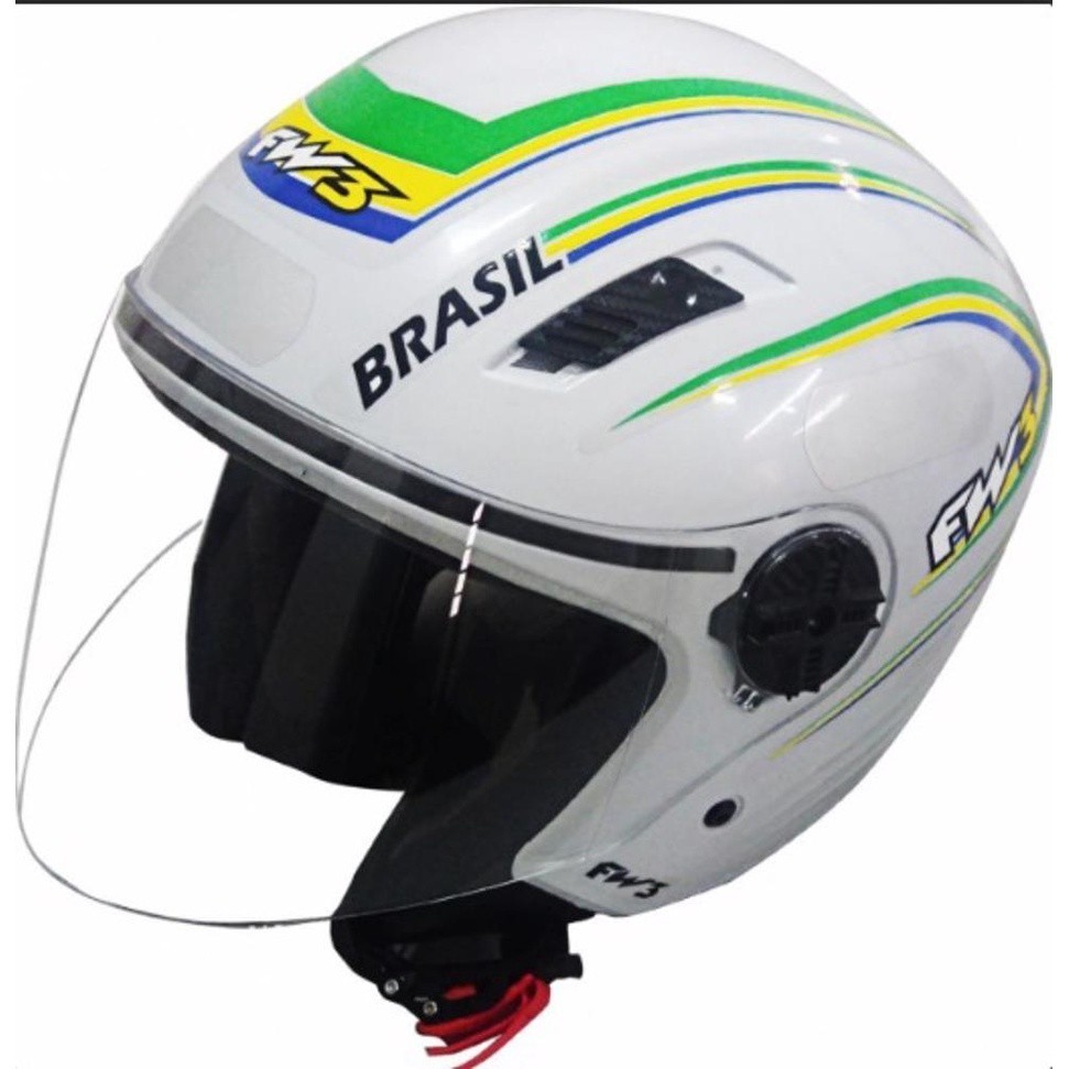 CAPACETE FW3 X OPEN BRANCO BRASIL N 056