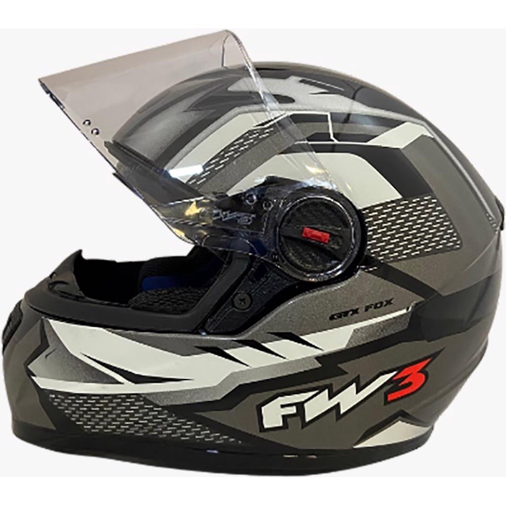 CAPACETE FW3 GTX FOX GRAFITE (C/ OCULOS) N 58