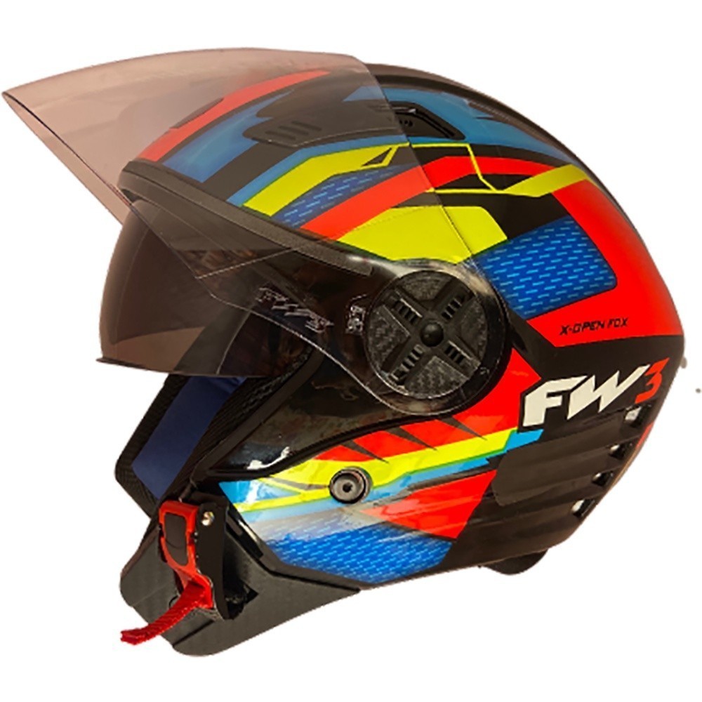CAPACETE FW3 X OPEN UP FOX LARANJA C/ AMARELO N 056