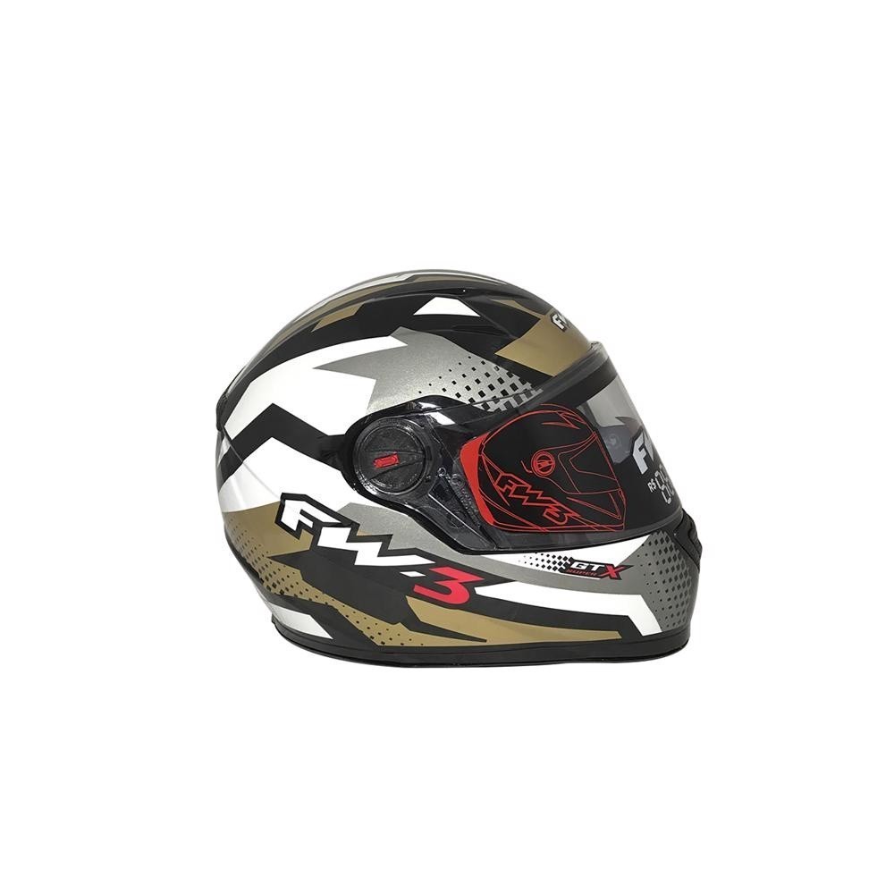 CAPACETE MOTO FW3 GTN SUPER DOURADO CINZA BRANCO N 056 em Oferta na Shopee