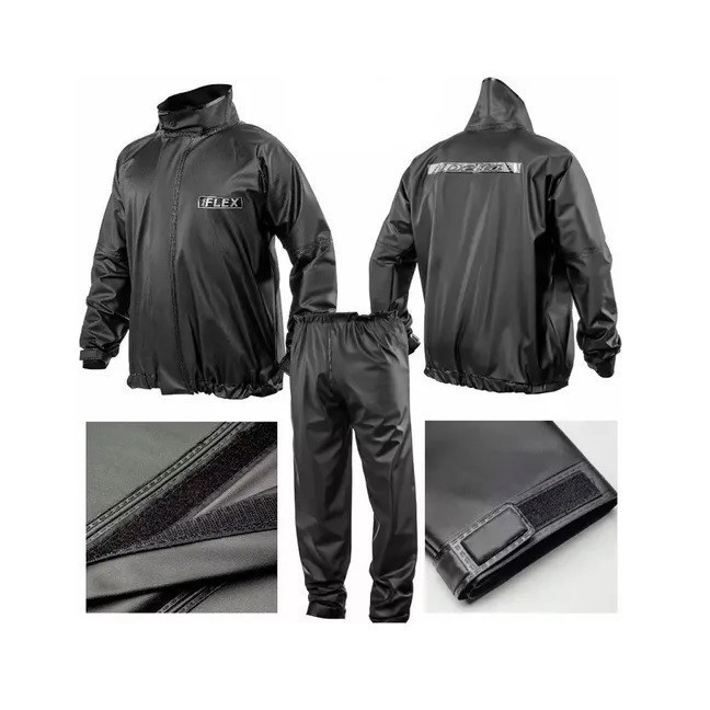 Capa Roupa Chuva Delta Flex Pvc Preta Moto Motoqueiro em Oferta na Shopee