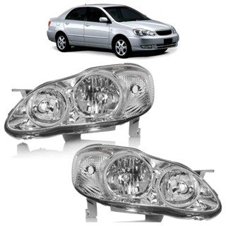 Farol Dianteiro Corolla 2005 2006 2007 2008 2009 Máscara Cromada Foco Duplo Lente Lisa Acrilico em Oferta na Shopee