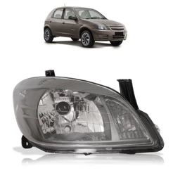 Farol Dianteiro Celta 2011 2012 2013 2014 2015 Máscara Cromomix Foco Simples Lente Lisa Acrilico