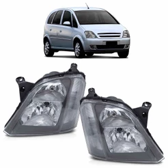 Farol Dianteiro Meriva 2001 2002 2003 2004 2005 2006 2007 2008 2009 2010 2011 2012 Máscara Cinza