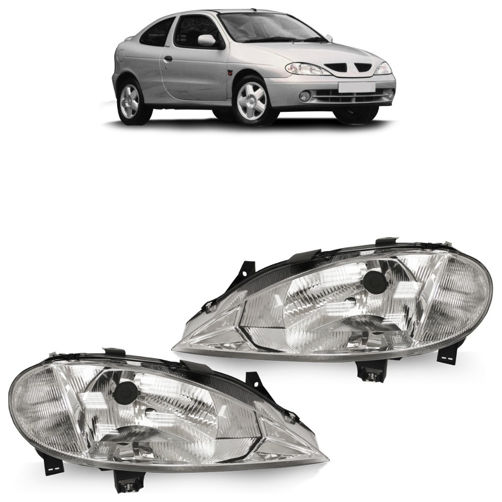 Farol Dianteiro Megane 1999 2000 2001 2002 2003 Foco Simples Lente Lisa Acrilico em Oferta na Shopee