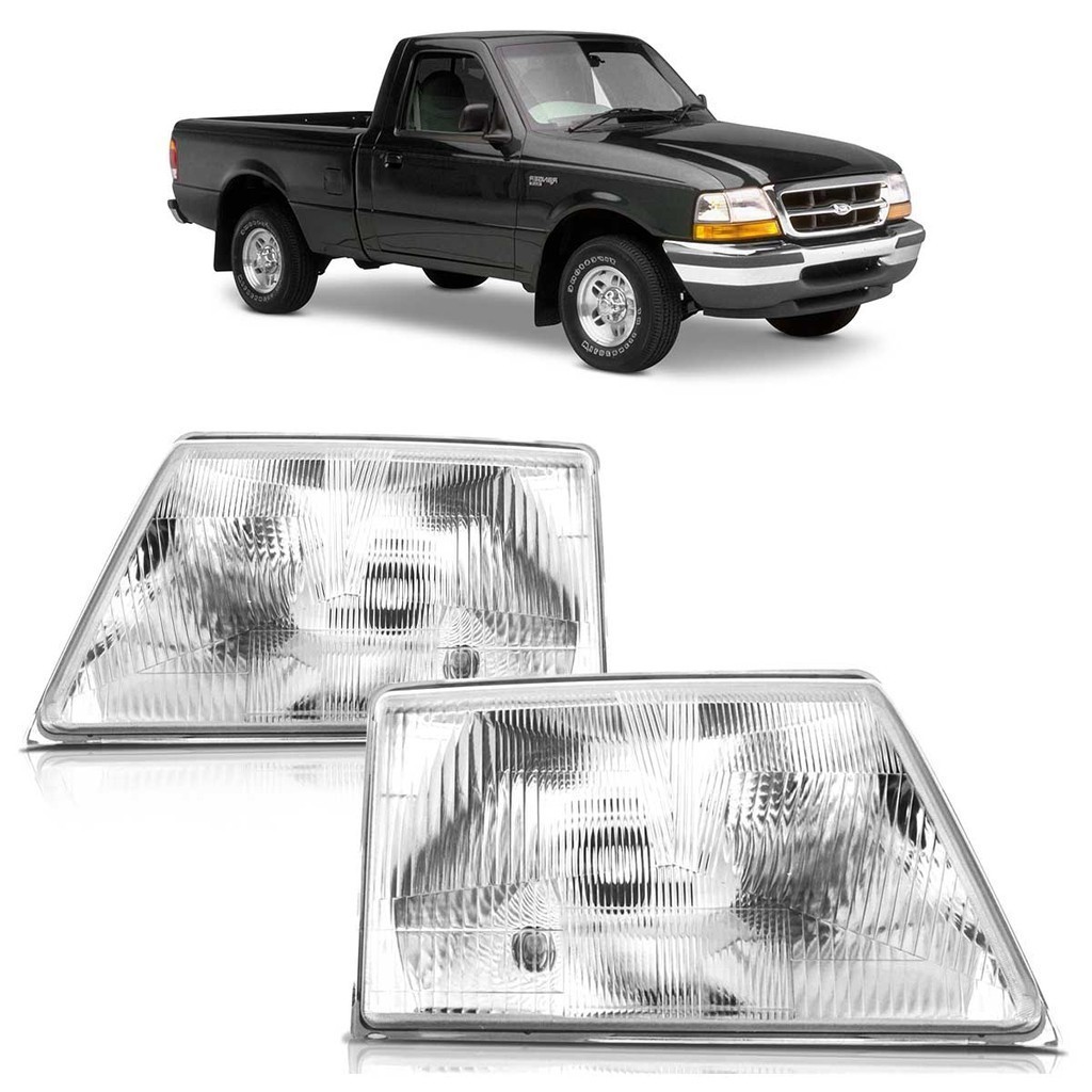 Farol Dianteiro Ranger 1998 1999 2000 2001 2002 2003 2004 Máscara Cromada em Oferta na Shopee