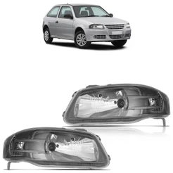 Farol Dianteiro Gol G4 2006 A 2014 Máscara Cinza Foco Simples Lente Lisa Acrilico