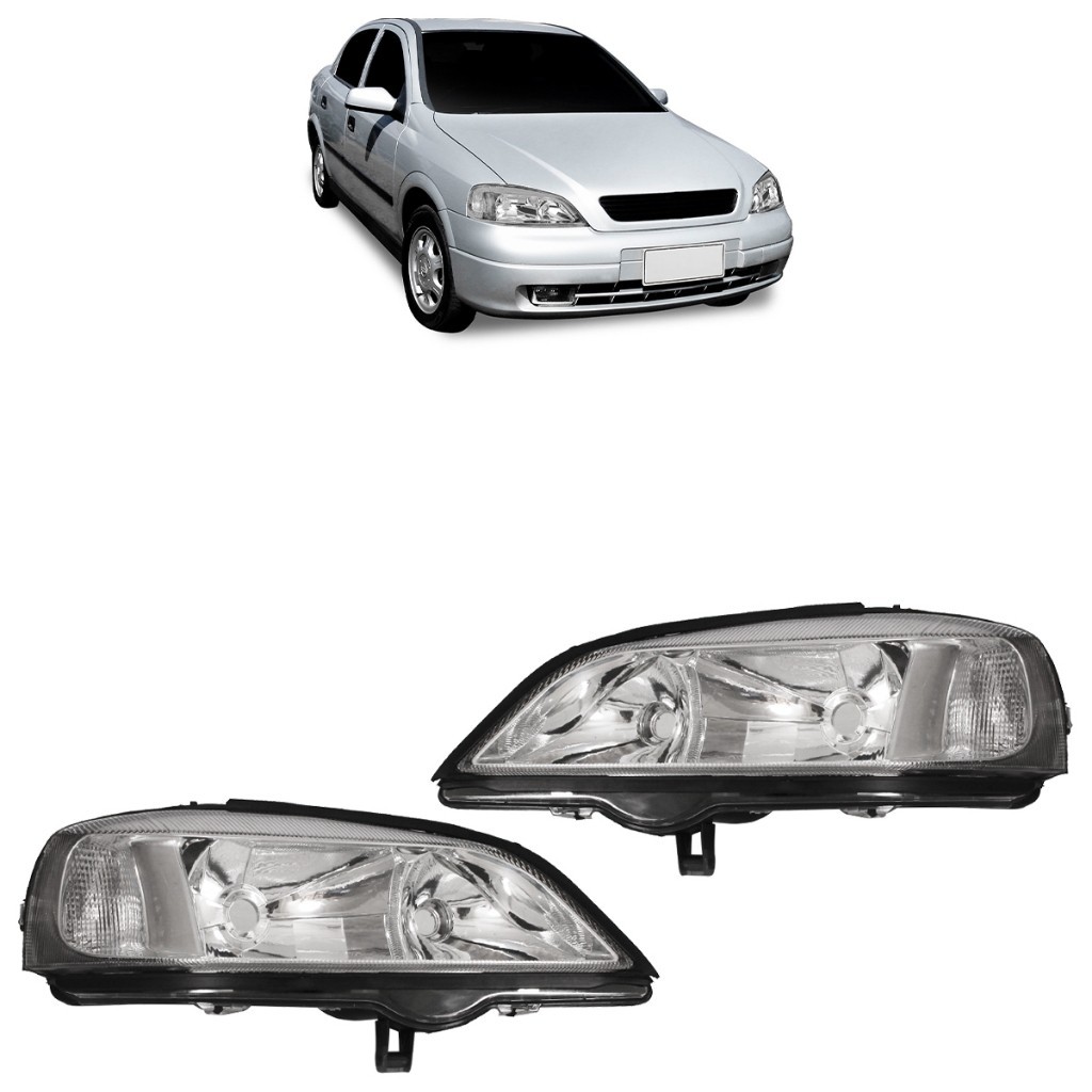 Farol Dianteiro Astra 1998 1999 2000 2001 2002 Máscara Cromada Foco Duplo Lente Lisa Acrilico em Oferta na Shopee