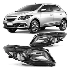 Farol Dianteiro Onix Prisma 2013 2014 2015 2016 2017 2018 2019 Máscara Negra
