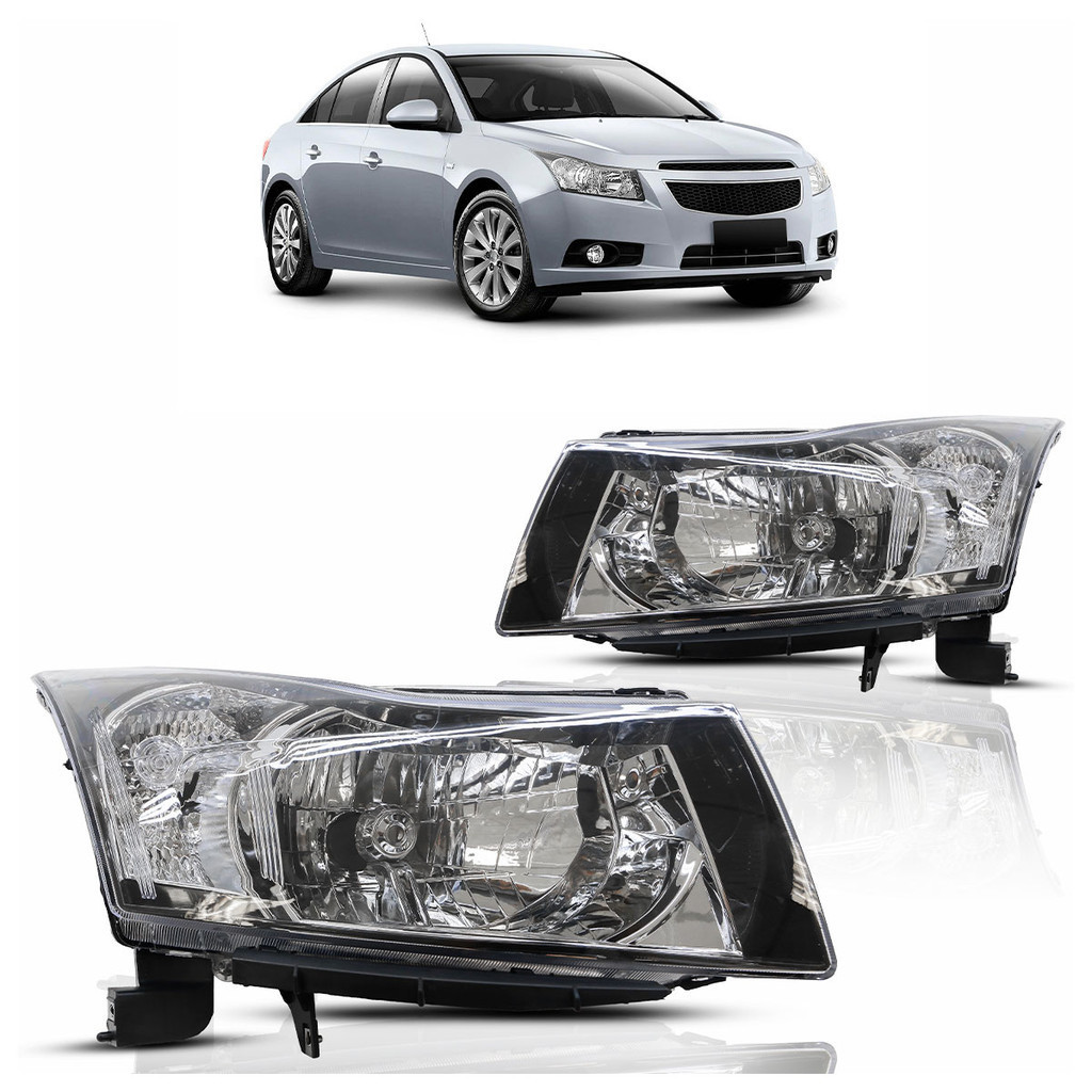 Par Farol Dianteiro Cruze 2011 2012 2013 2014 Máscara Cromada Foco Simples Lente Lisa Acrilico em Oferta na Shopee