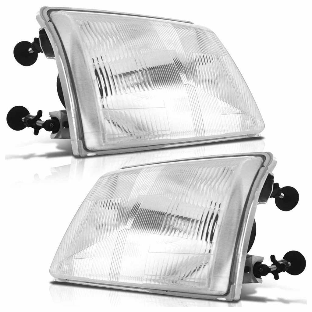 Detalhes do Par Farol Dianteiro Ranger 1998 1999 2000 2001 2002 2003 2004 Máscara Cromada