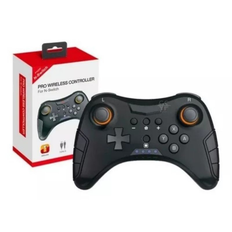 Controle Sem Fio Para Nintendo Switch Pro Wireless Dualshock Tns-1724 - Preto