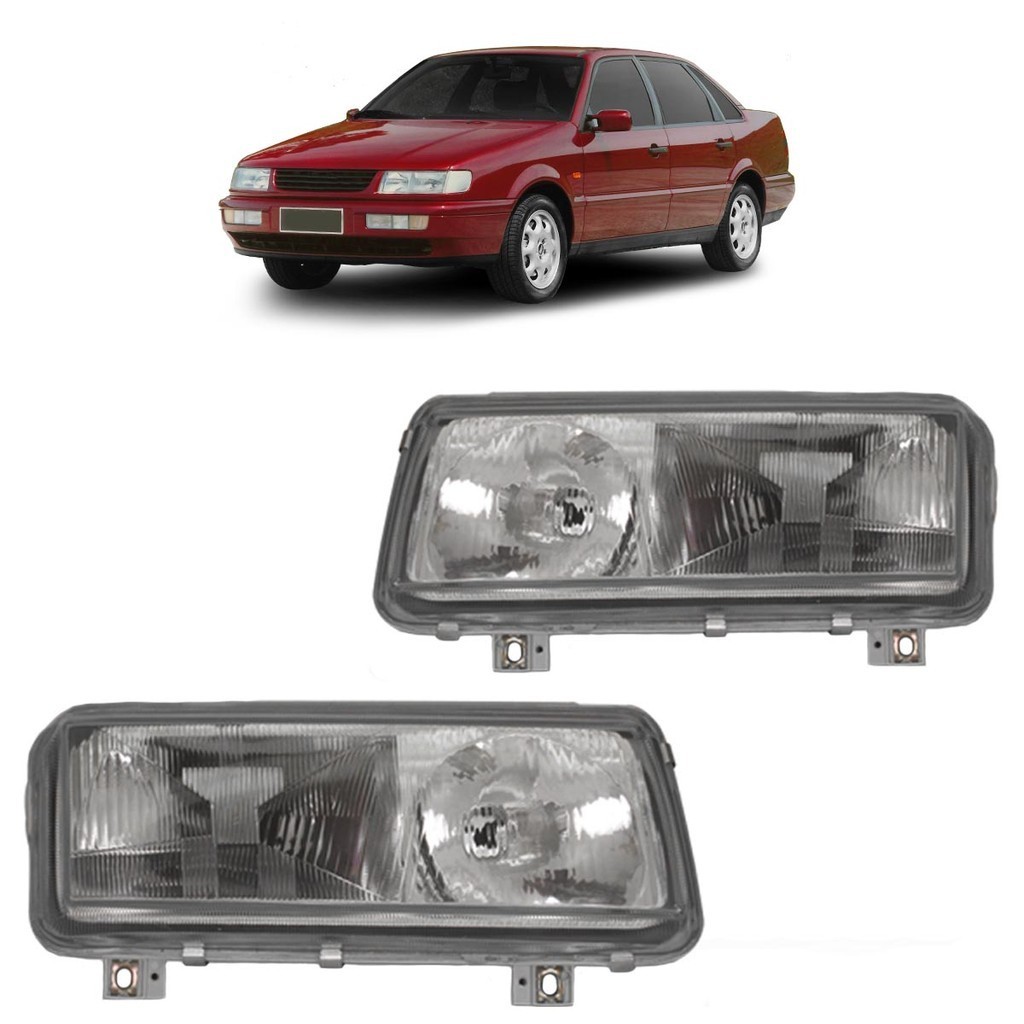Par Farol Dianteiro Passat 1993 1994 1995 1996 Máscara Cromada Foco Duplo Transparente em Oferta na Shopee