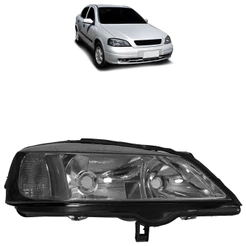 Farol Dianteiro Astra 1998 1999 2000 2001 2002 Máscara Cromada Foco Duplo Lente Fumê Lisa Acrílico