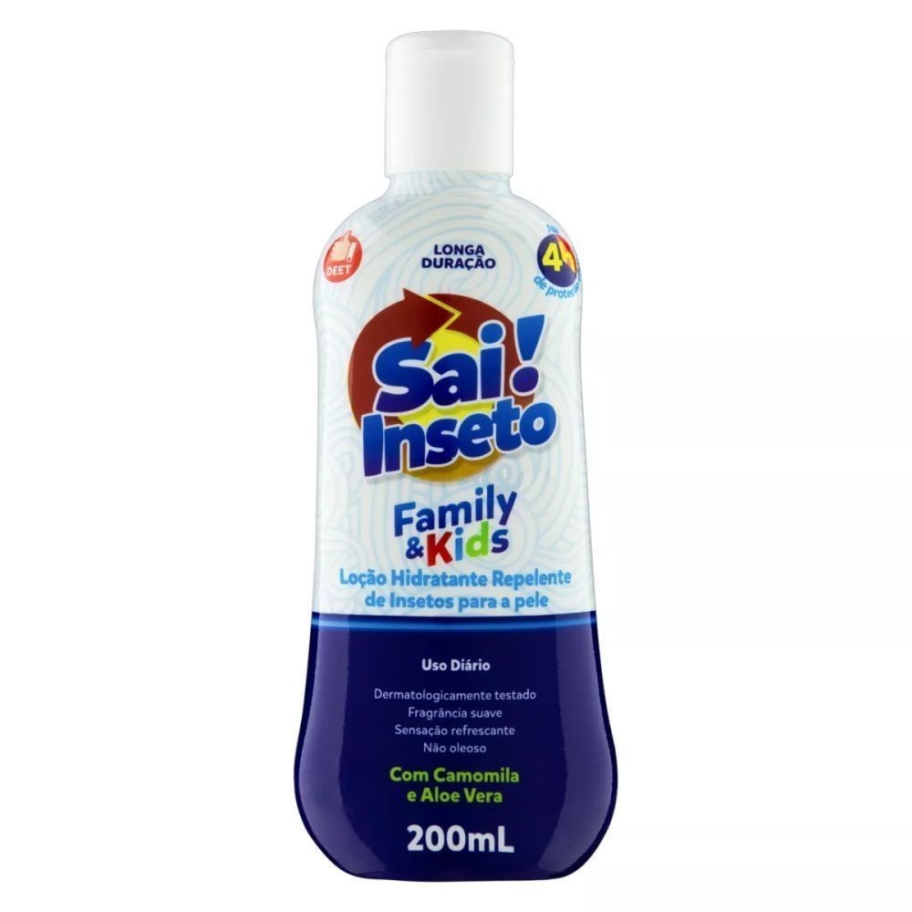 Repelente Loção Suave Sai! Inseto Family & Kids Longa Duração 4 Horas 200ml Nutriex