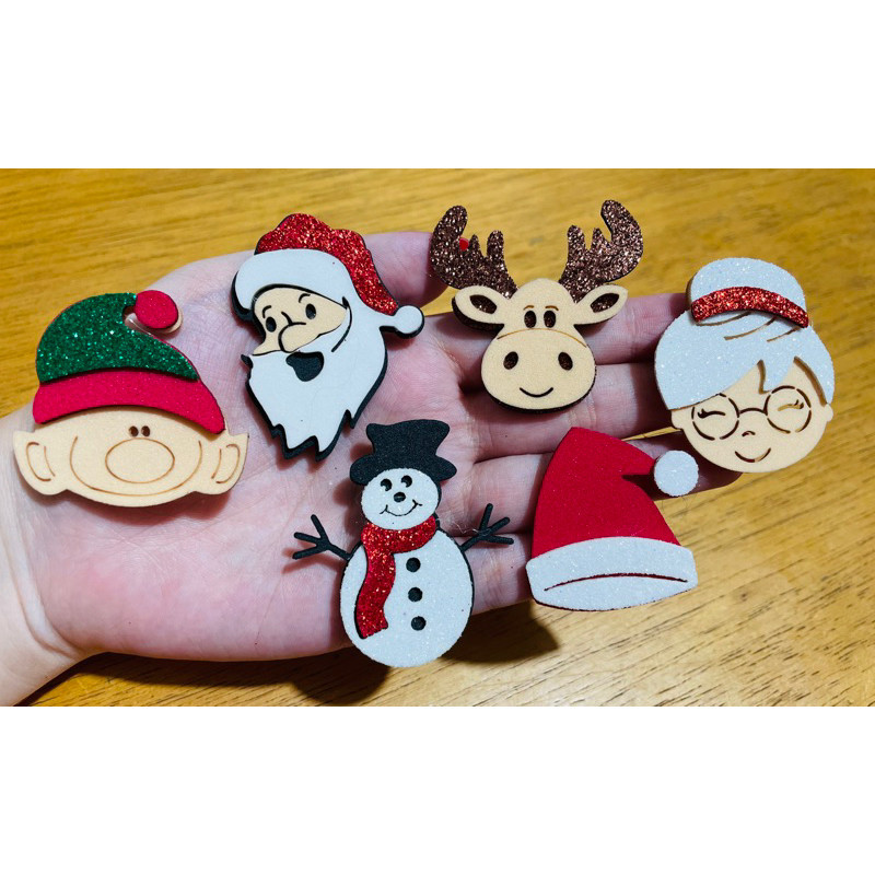 100 apliques em Eva (kit Natal, papai noel, mamãe noel, boneco de neve, gorro, duende, e rena)