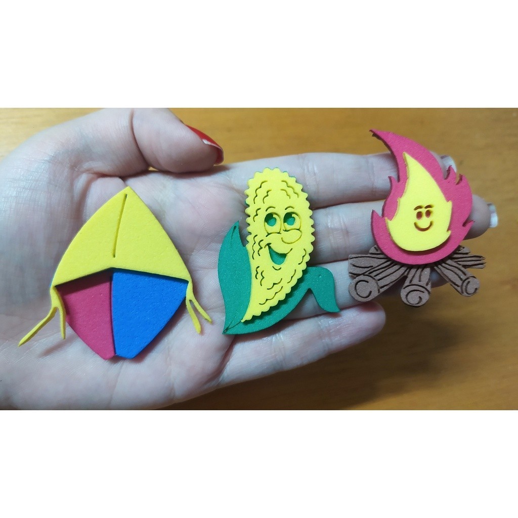 100 apliques em eva (Fogueira, balão e milho festa junina)