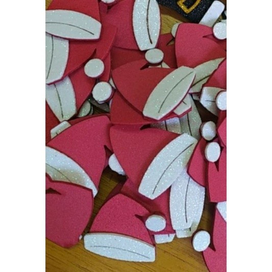 100 Apliques em Eva (gorro, natal, gorro papai Noel)