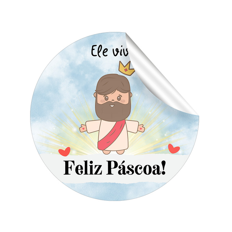40 Tags adesivos 3,5cm Jesus Ele vive Páscoa em Oferta na Shopee