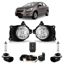 Kit Farol Milha Auxiliar Completo + Par Lâmpada H27 Cobalt 2012 2013 2014 2015