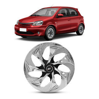 Calota Evolution Chrome Black Esportiva Aro 14 Universal 4X100 4X108