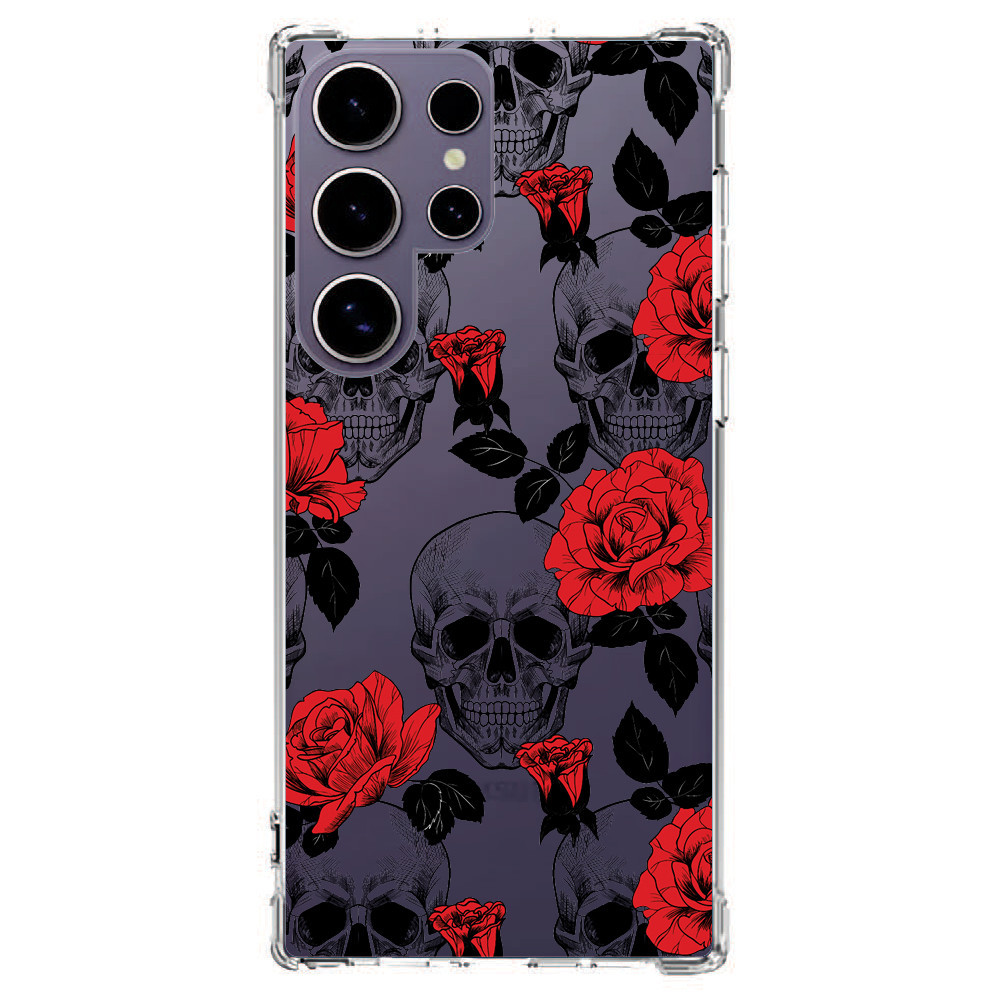 Capinha Capa (0368) SKULL ROSES para SAMSUNG GALAXY NOTE 20 ULTRA,NOTE 20+,NOTE 20,S23 ULTRA,S23+,S23 FE,S23,S22 ULTRA,S22+,S22,S21 ULTRA,S21+,S21 FE,S21,S20 ULTRA,S20+,S20 FE,S20,S10+,S10E,S10 LITE,S10,S9+,S9,A73,A72,A71,A70S,A70