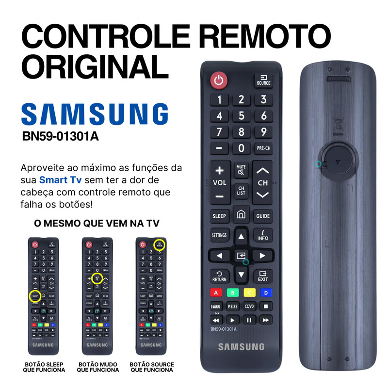 Controle TV Original Samsung Smart Hub UN48JU6000G BN59-01301A