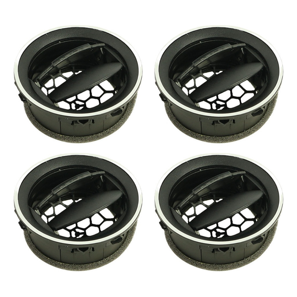 4 Difusores Da Saída do Ar Condicionado Gol Voyage Saveiro Parati G4 G5 2005 A 2014 - Aro/Borda Prata Com Miolo Preto