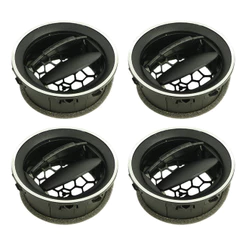 4 Difusores Da Saída do Ar Condicionado Gol Voyage Saveiro Parati G4 G5 2005 A 2014 - Aro/Borda Prata Com Miolo Preto