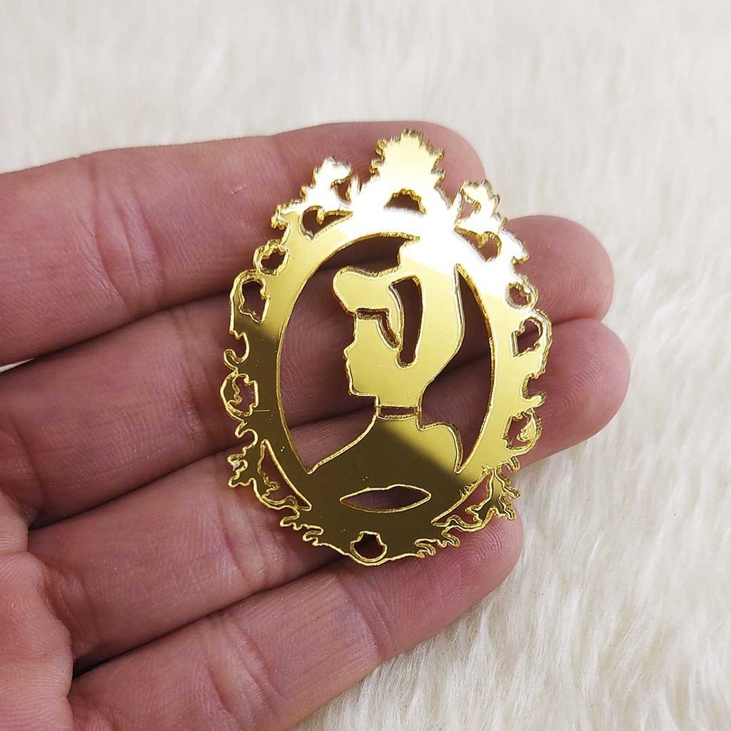 kit aplique acrílico espelhado tema festa Cinderela 5 CM TOP em Oferta na Shopee