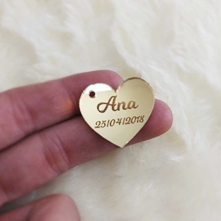 20 Tag Formato coração etiqueta Acrílico Espelhado Dourado Personalizada em Oferta na Shopee